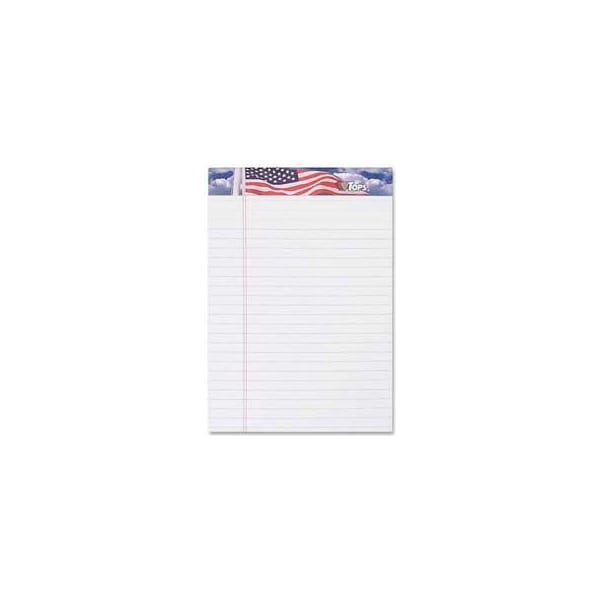 Tops Business Forms Tops American Pride Writing Tablet, 5" x 8", Jr. Legal Ruled, White, 50 Sheet/Pad, 3 Pad/Pack 75103 - main